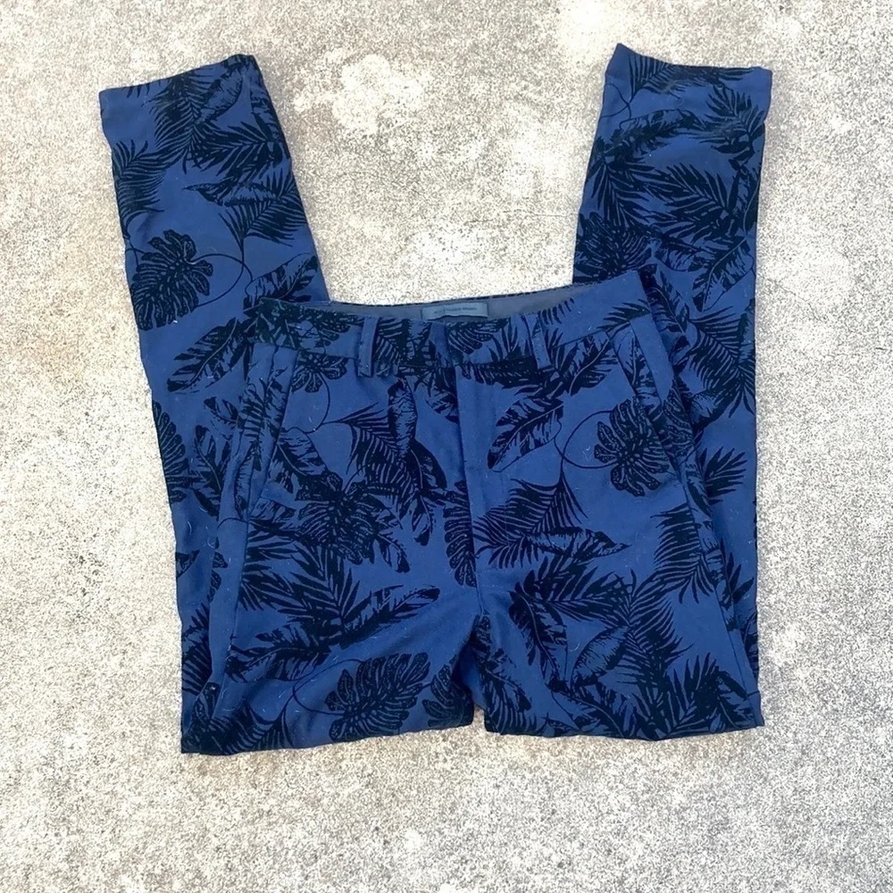 Alexander Wang Velvet Embossed Tropical Leaf Trousers